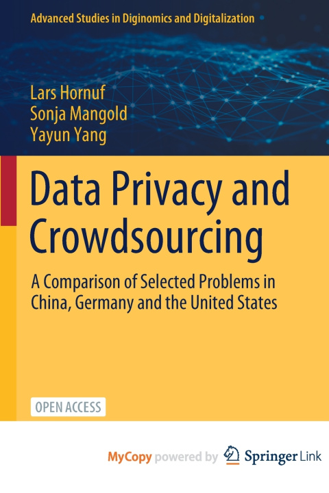 Buch Data Privacy and Crowdsourcing Lars Hornuf
