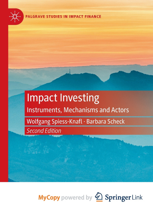 Книга Impact Investing Wolfgang Spiess-Knafl