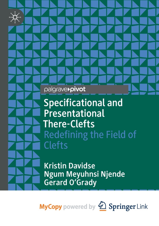 Книга Specificational and Presentational There-Clefts Kristin Davidse