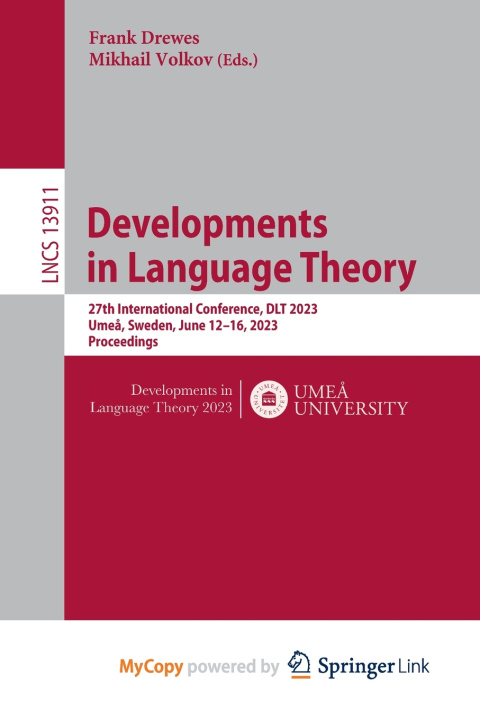 Книга Developments in Language Theory Frank Drewes
