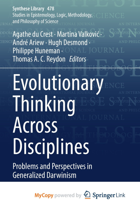 Kniha Evolutionary Thinking Across Disciplines Agathe du Crest