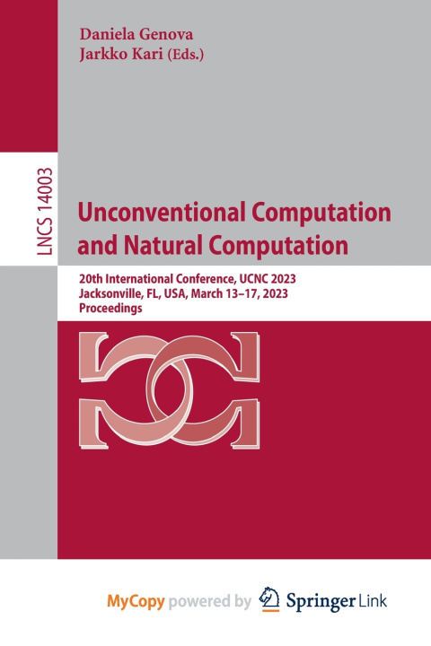 Knjiga Unconventional Computation and Natural Computation Daniela Genova