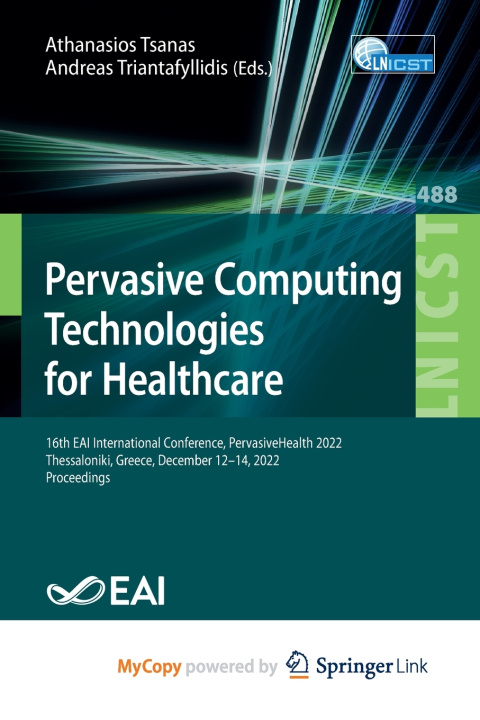 Boek Pervasive Computing Technologies for Healthcare Athanasios Tsanas
