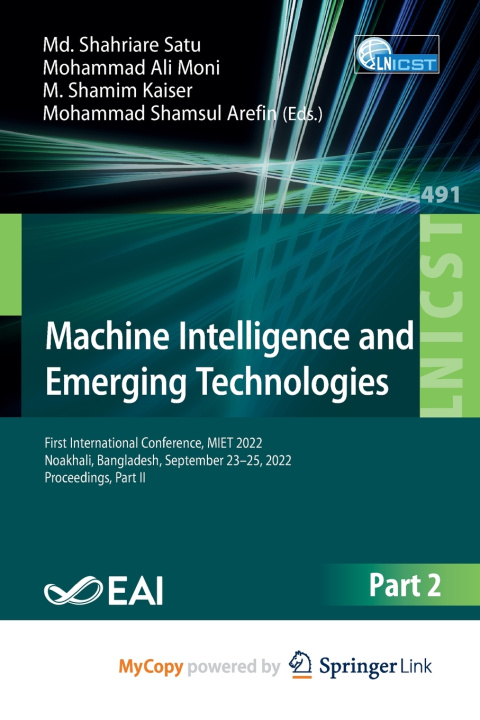 Kniha Machine Intelligence and Emerging Technologies Md. Shahriare Satu