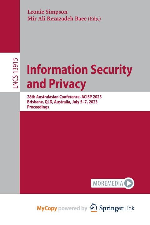 Boek Information Security and Privacy Leonie Simpson