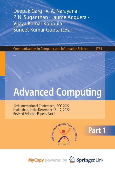 Knjiga Advanced Computing Deepak Garg