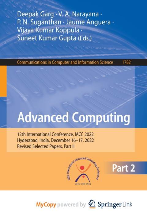 Knjiga Advanced Computing Deepak Garg