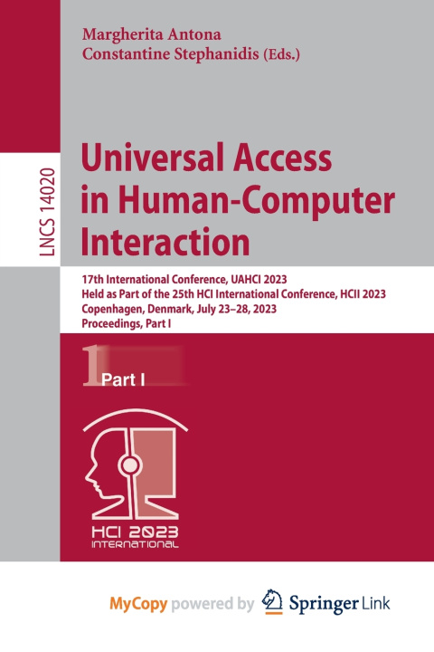 Knjiga Universal Access in Human-Computer Interaction Margherita Antona