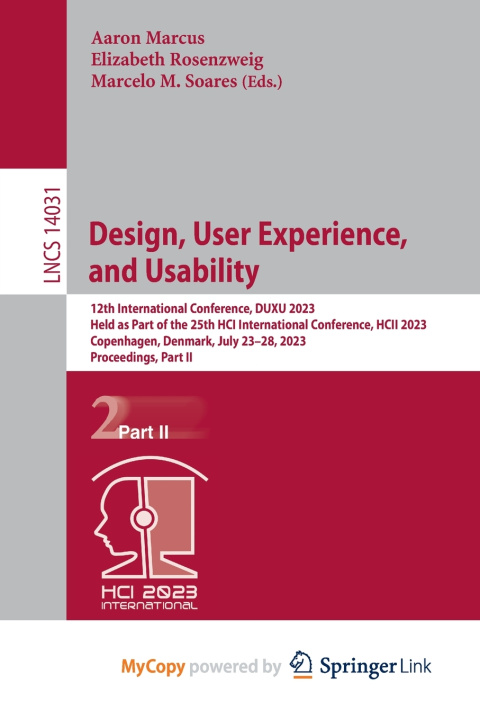 Knjiga Design, User Experience, and Usability Aaron Marcus