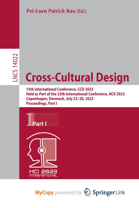 Buch Cross-Cultural Design Pei-Luen Patrick Rau