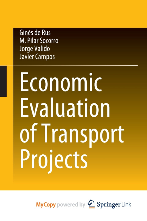 Knjiga Economic Evaluation of Transport Projects Ginés de Rus