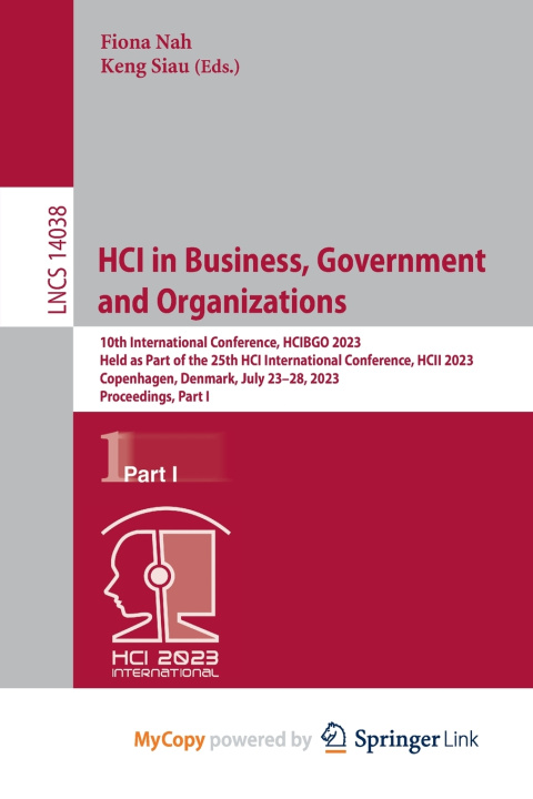 Kniha HCI in Business, Government and Organizations Fiona Nah