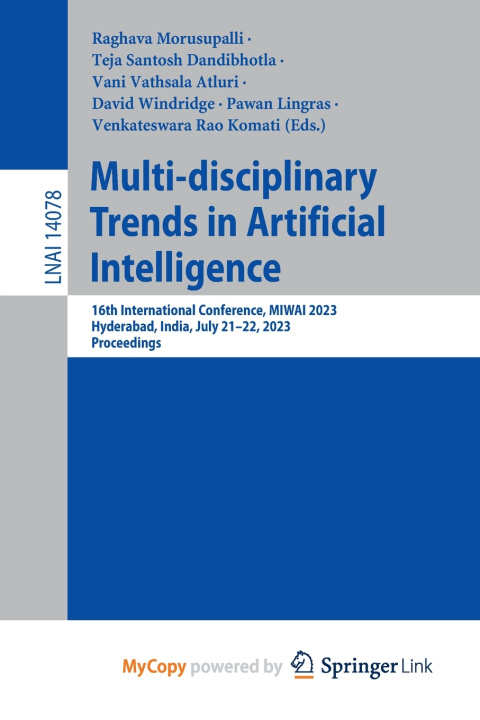 Knjiga Multi-disciplinary Trends in Artificial Intelligence Raghava Morusupalli
