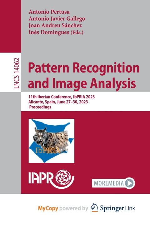 Kniha Pattern Recognition and Image Analysis Antonio Pertusa