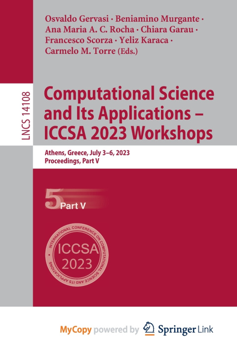 Kniha Computational Science and Its Applications - ICCSA 2023 Workshops Osvaldo Gervasi
