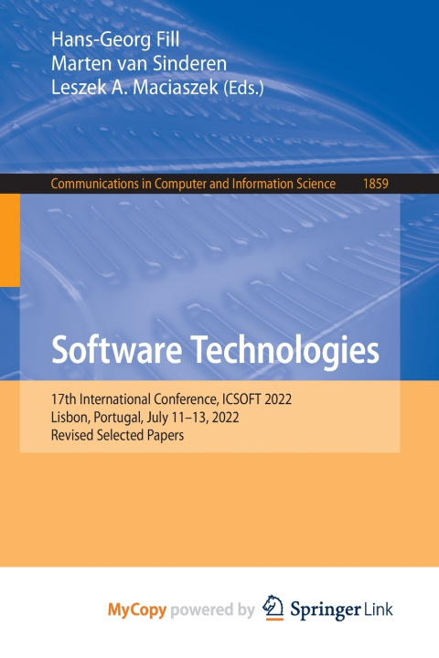 Knjiga Software Technologies Hans-Georg Fill