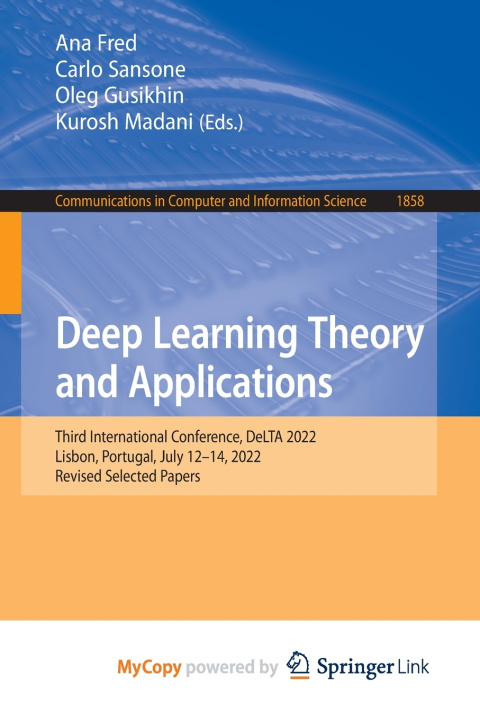 Book Deep Learning Theory and Applications Ana Fred