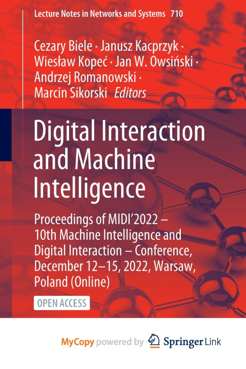 Книга Digital Interaction and Machine Intelligence Cezary Biele