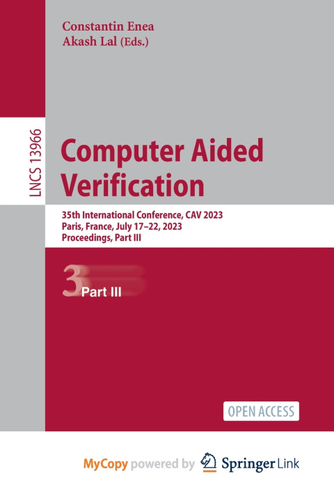 Книга Computer Aided Verification Constantin Enea