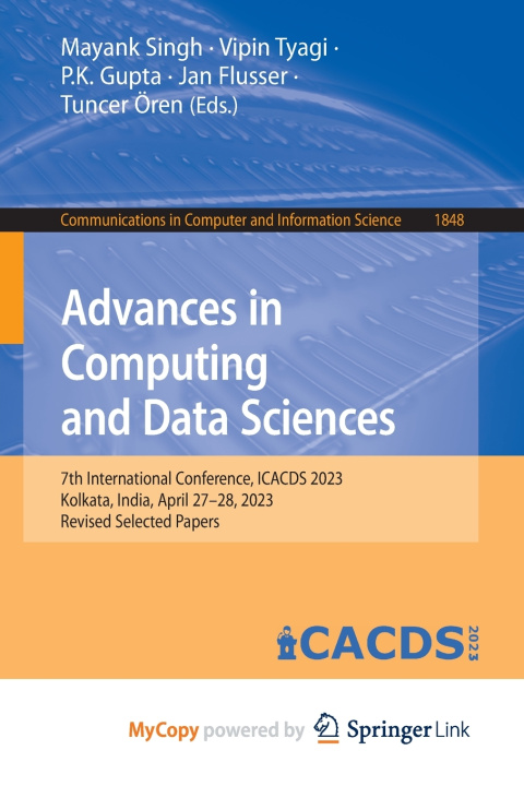 Книга Advances in Computing and Data Sciences Mayank Singh