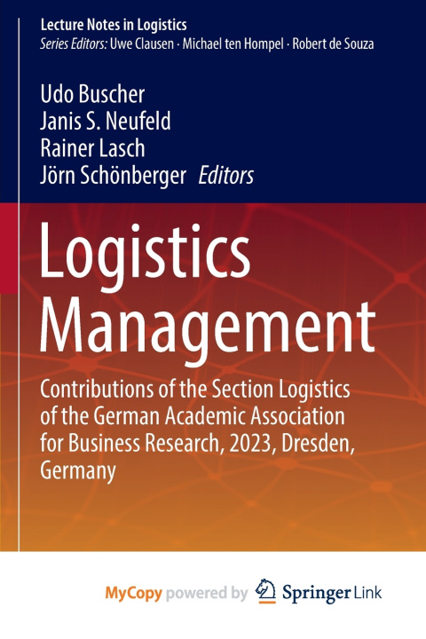 Kniha Logistics Management Udo Buscher