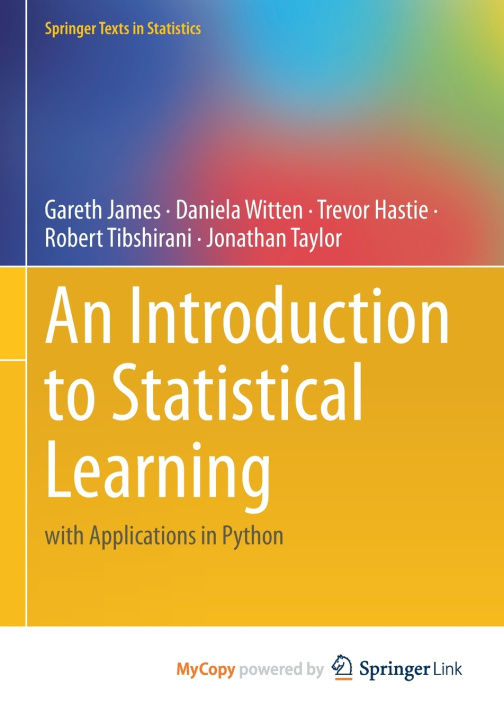 Book An Introduction to Statistical Learning Gareth James
