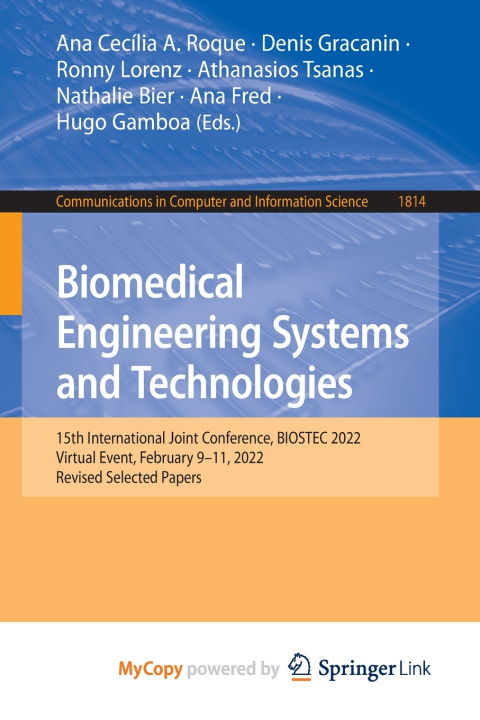 Kniha Biomedical Engineering Systems and Technologies Ana Cecília A. Roque