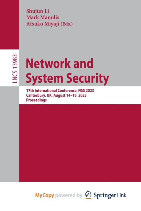 Kniha Network and System Security Shujun Li