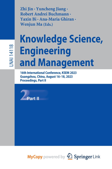 Knjiga Knowledge Science, Engineering and Management Zhi Jin