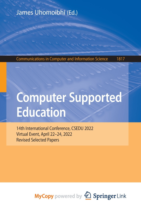 Book Computer Supported Education James Uhomoibhi
