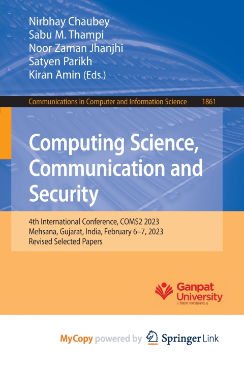 Kniha Computing Science, Communication and Security Nirbhay Chaubey