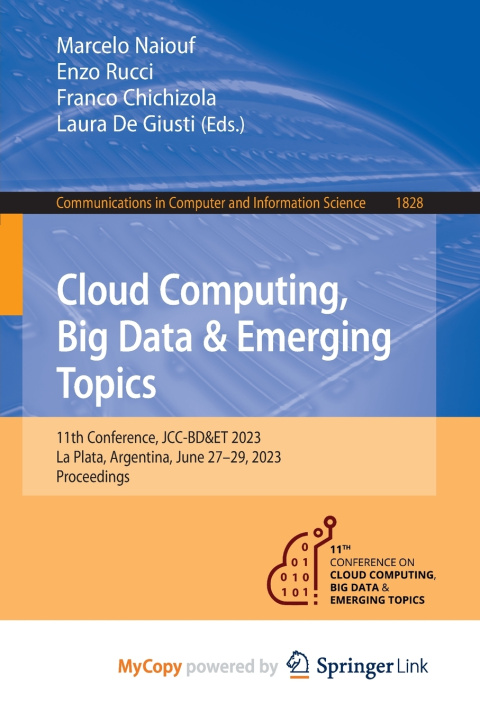 Knjiga Cloud Computing, Big Data & Emerging Topics Marcelo Naiouf