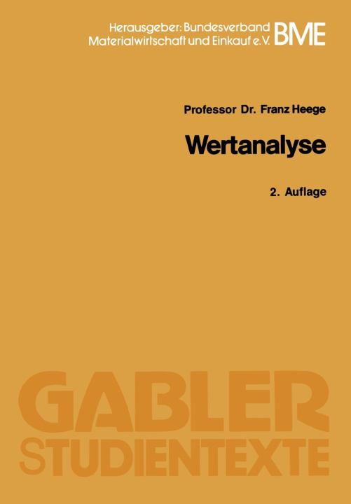 Book Wertanalyse Franz Heege