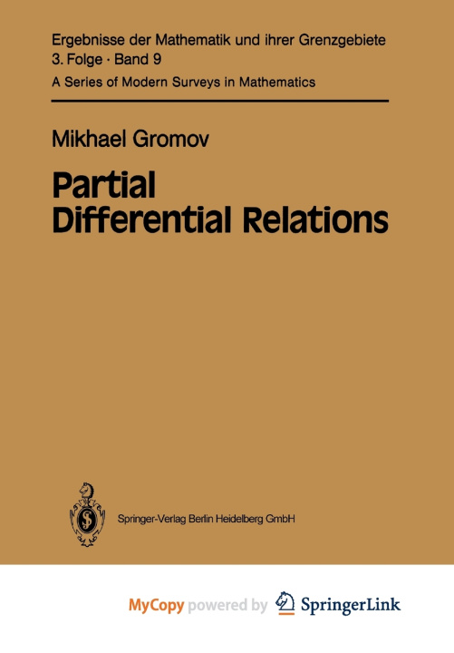 Knjiga Partial Differential Relations Misha Gromov
