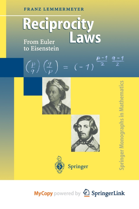 Book Reciprocity Laws Franz Lemmermeyer