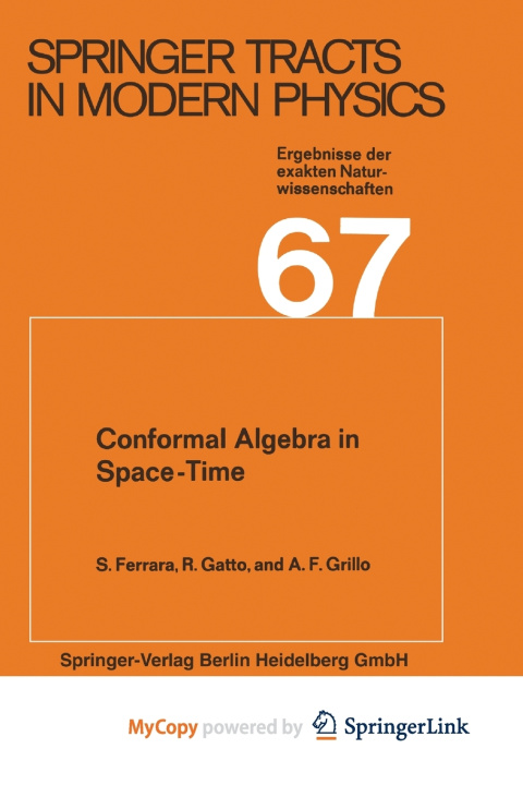Boek Conformal Algebra in Space-Time and Operator Product Expansion S. Ferrara