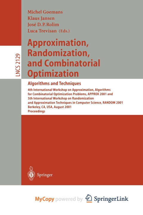 Knjiga Approximation, Randomization and Combinatorial Optimization Michel Goemans