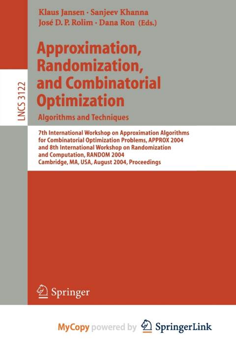 Libro Approximation, Randomization and Combinatorial Optimization. Algorithms and Techniques Klaus Jansen