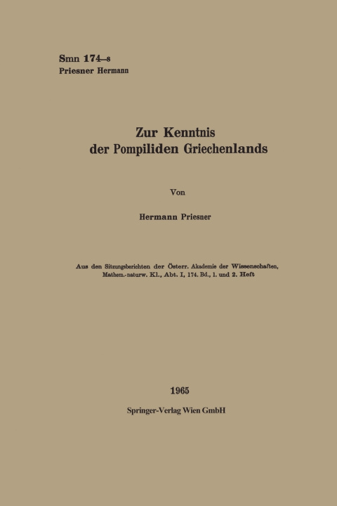 Книга Zur Kenntnis der Pompiliden Griechenlands Hermann Priesner