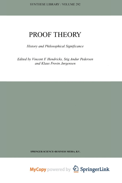 Kniha Proof Theory Vincent F. Hendricks