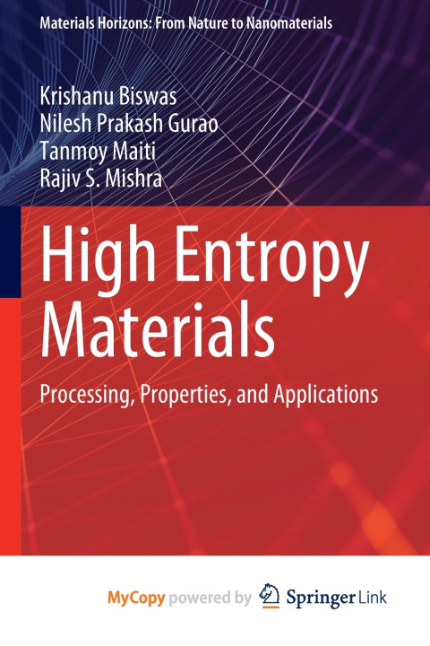 Kniha High Entropy Materials Krishanu Biswas