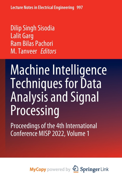 Kniha Machine Intelligence Techniques for Data Analysis and Signal Processing Dilip Singh Sisodia