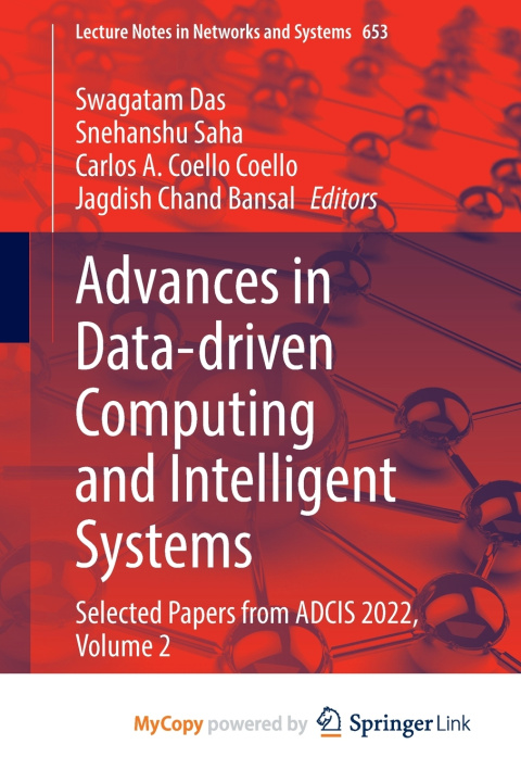 Kniha Advances in Data-driven Computing and Intelligent Systems Swagatam Das