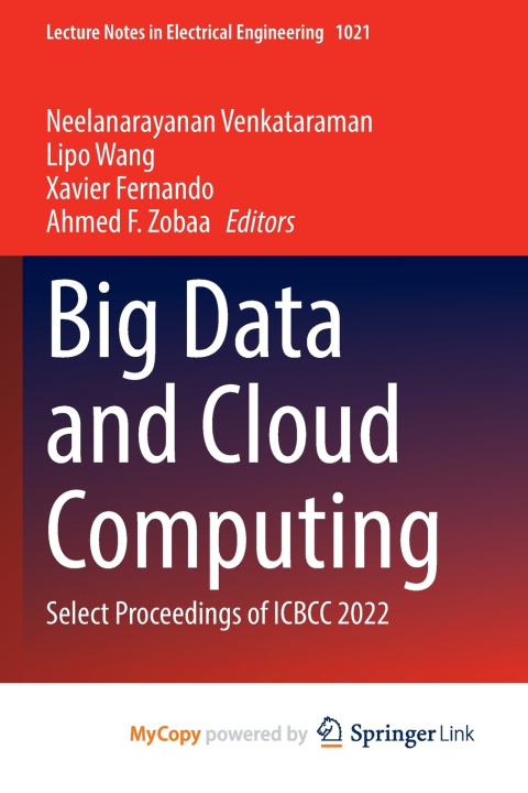 Kniha Big Data and Cloud Computing Neelanarayanan Venkataraman