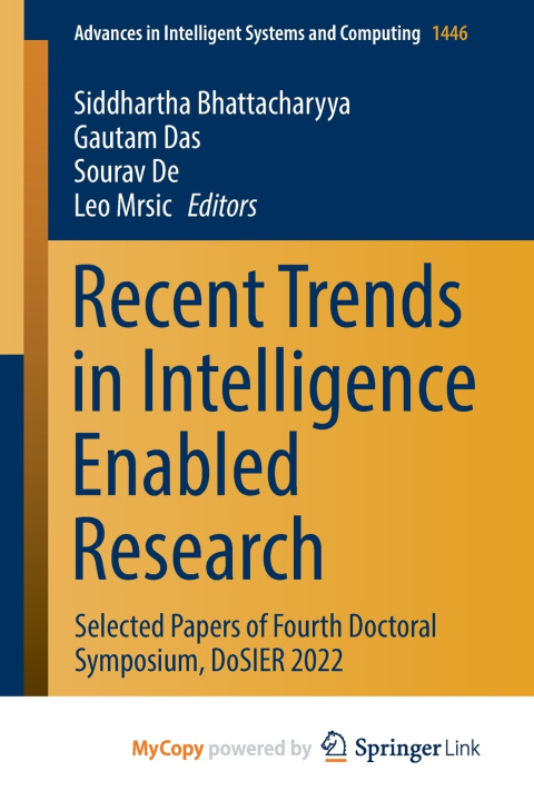 Knjiga Recent Trends in Intelligence Enabled Research Siddhartha Bhattacharyya