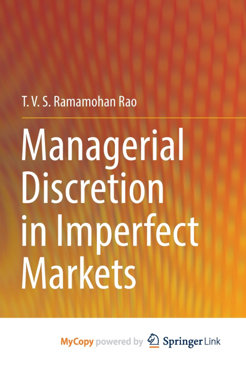 Knjiga Managerial Discretion in Imperfect Markets T. V. S. Ramamohan Rao