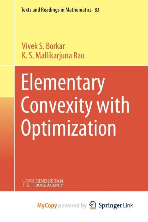 Kniha Elementary Convexity with Optimization Vivek S. Borkar