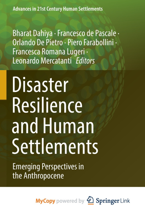 Kniha Disaster Resilience and Human Settlements Bharat Dahiya