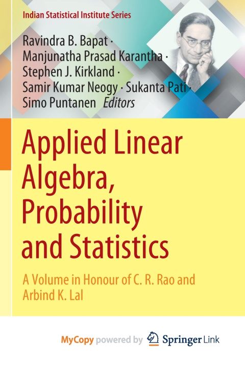 Kniha Applied Linear Algebra, Probability and Statistics Ravindra B. Bapat