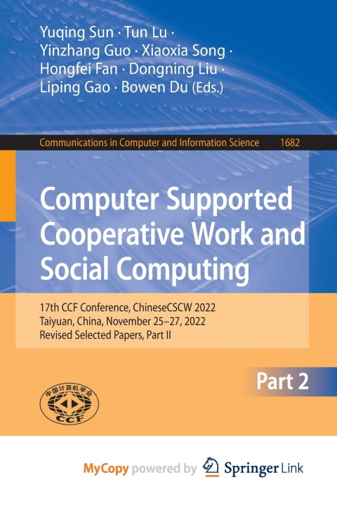 Buch Computer Supported Cooperative Work and Social Computing Yuqing Sun
